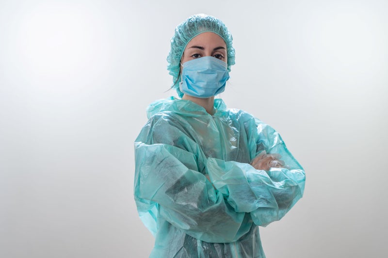 nurse in surgical gear